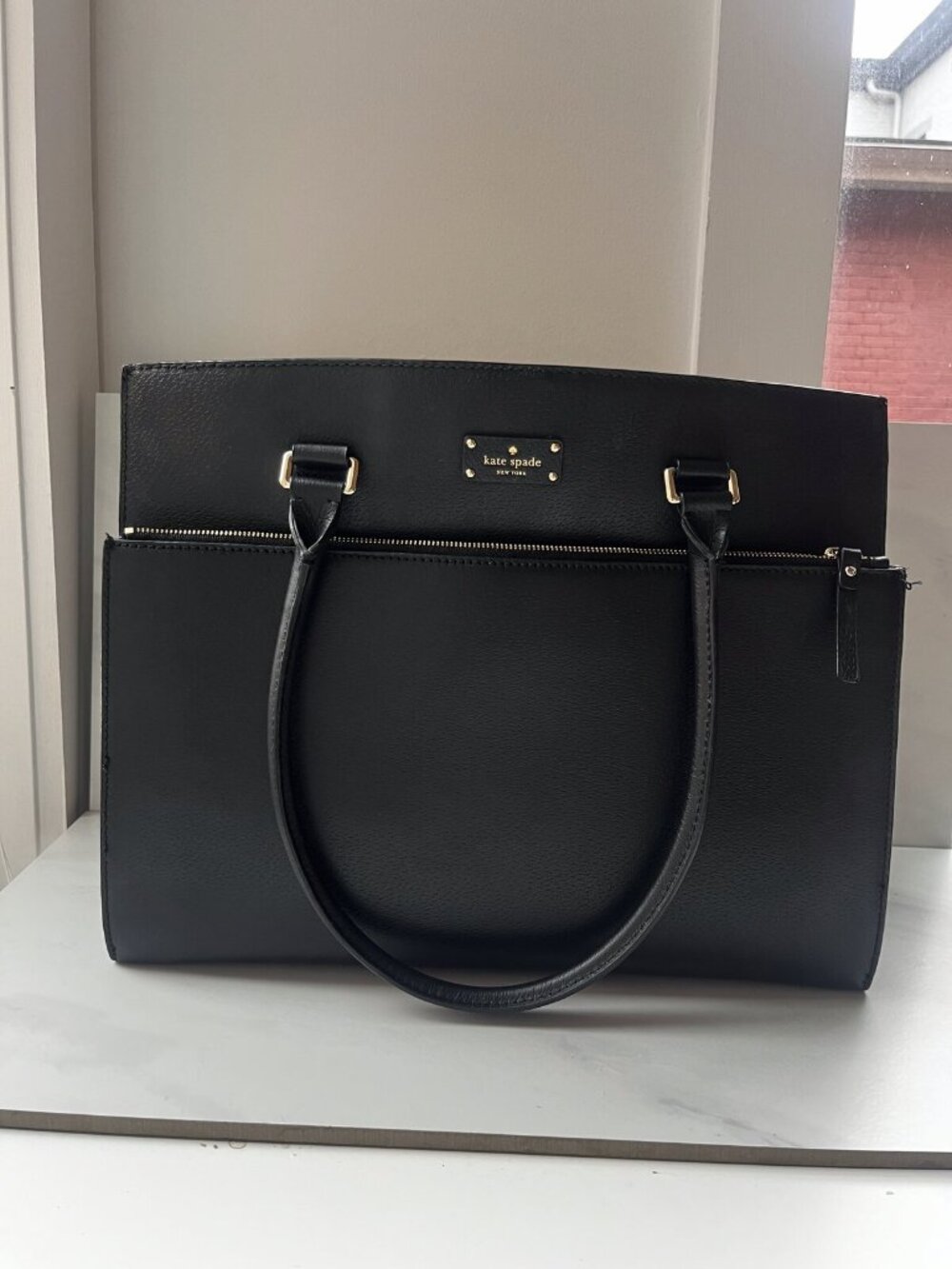 Kate Spade Wellesley Quinn Black Leather Tote Carryall Work Bag